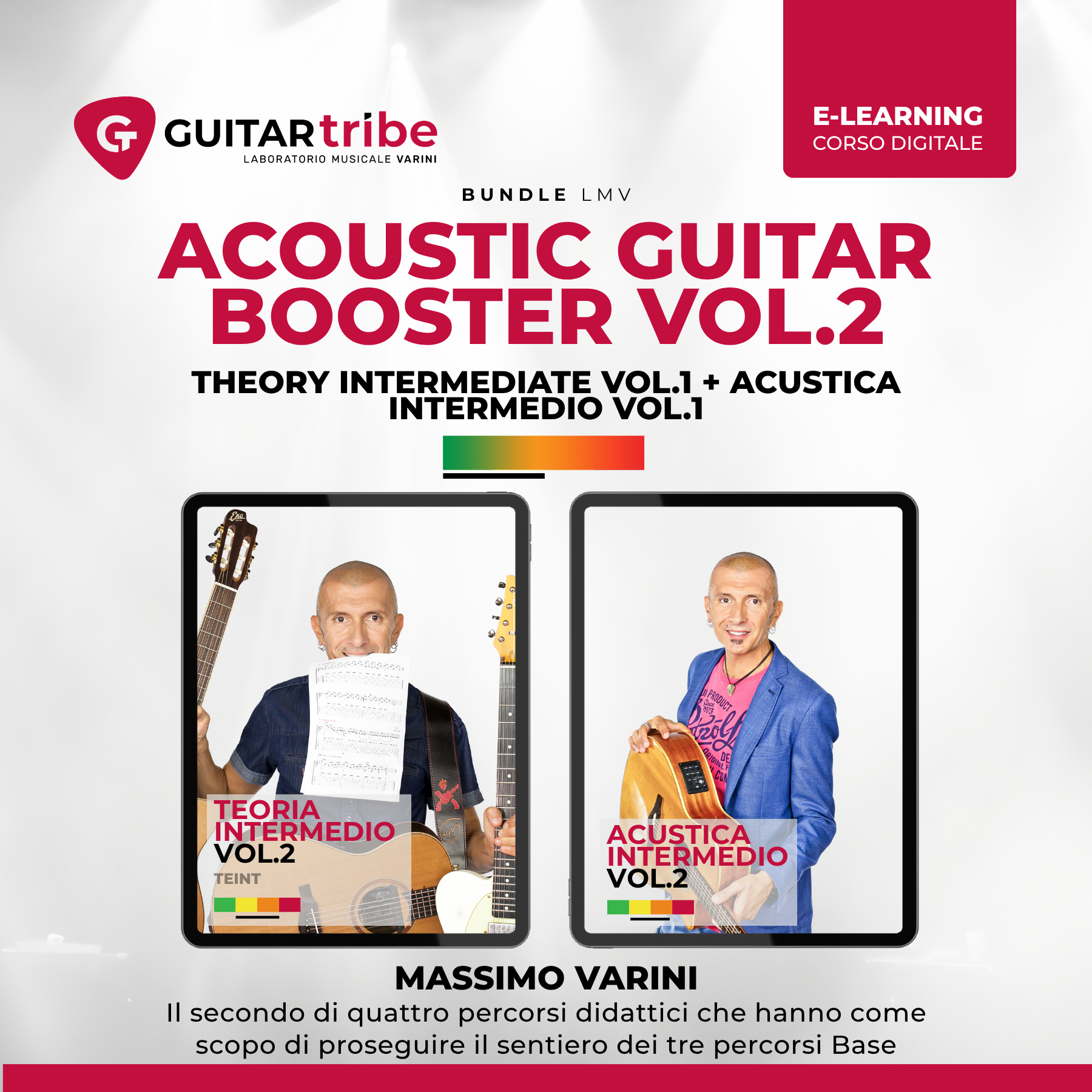 Copertina corso Acoustic Guitar Booster Vol.2: bundle di approfondimento avanzato per chitarra acustica, tenuto da Massimo Varini