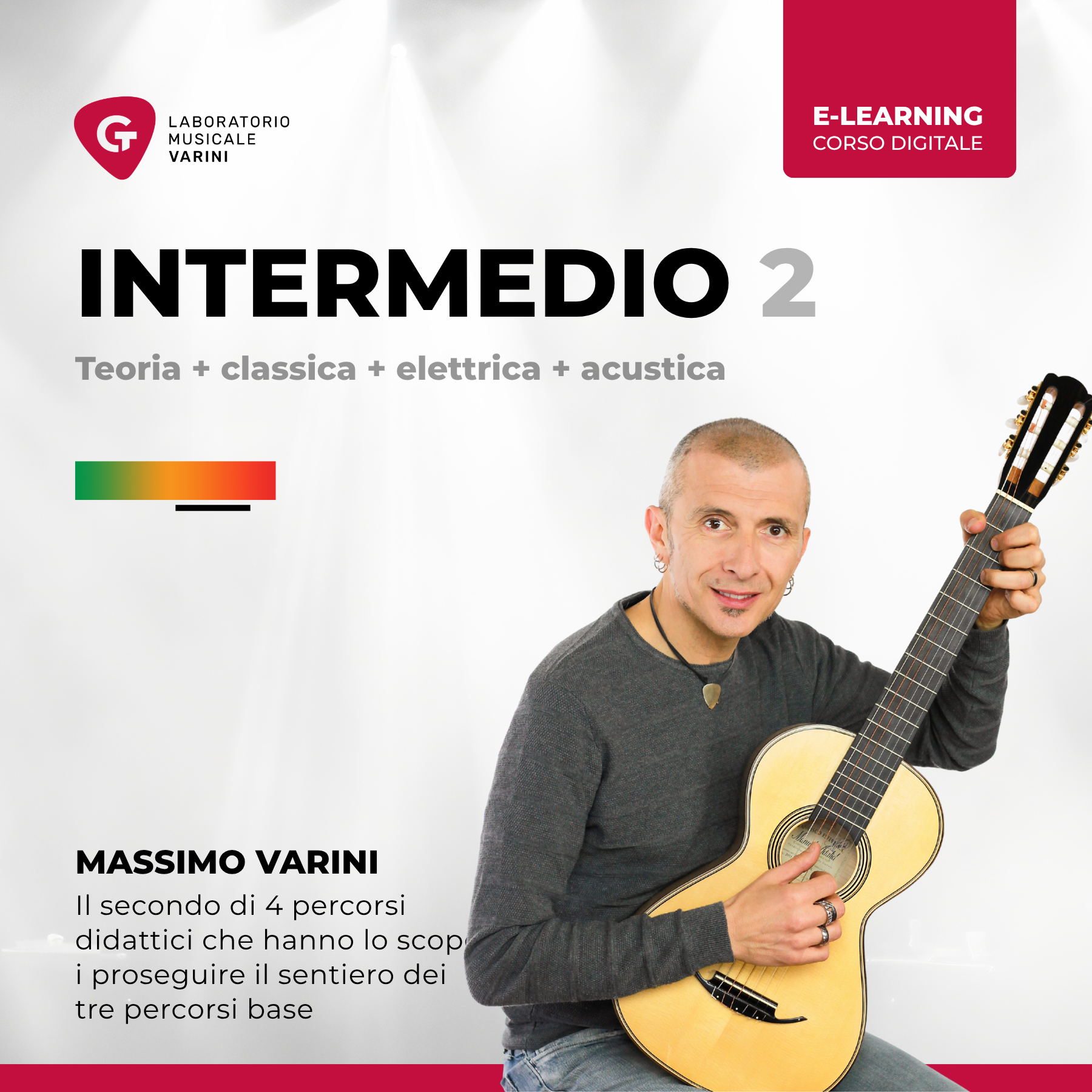 Copertina corso Chitarra Intermedio Vol.2: Massimo Varini insegna chitarra livello intermedio