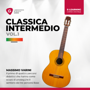 Copertina corso Classica Intermedio Vol.1: Massimo Varini insegna chitarra classica livello intermedio