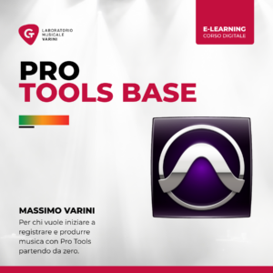 Copertina corso Pro Tools Base: icona del software Pro Tools, corso per imparare a registrare e produrre musica