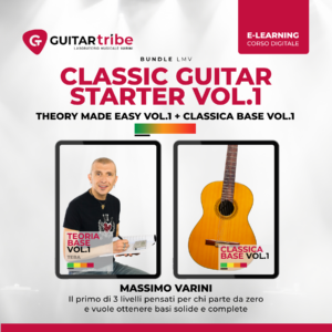 Copertina corso Classic Guitar Starter Vol.1: bundle per iniziare con la chitarra classica, tenuto da Massimo Varini