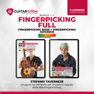 Copertina bundle Fingerpicking Full: raccolta completa con Fingerpicking Base e Advanced, tenuti da Stefano Tavernese