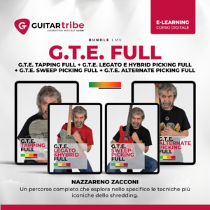 Copertina bundle G.T.E. Full - Guitar Technique Elements: raccolta completa di tutte le tecniche chitarristiche avanzate, tenute da Nazzareno Zacconi